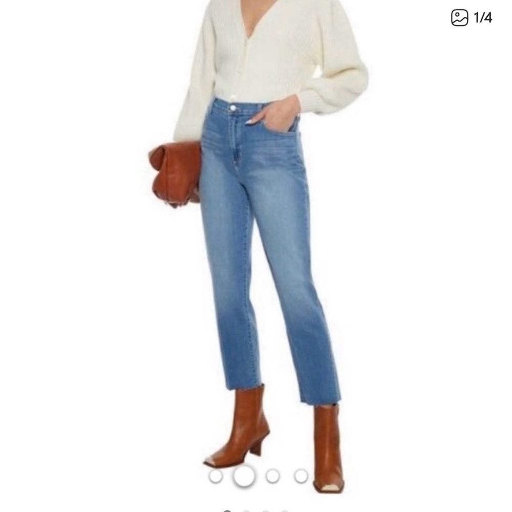 L’Agence Sada Crop skim raw hem High Rise Light blue wash jeans size 29.